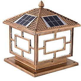 LED Outdoor Solar wasserdichte Mastlampe Ein Licht Vier Farben Einstellbares Säulenlicht Acryl Lampenschirm Mastlampe mit hoher Lichtdurchlässigkeit Beleuchtung der Eingangstür der Gartenvilla