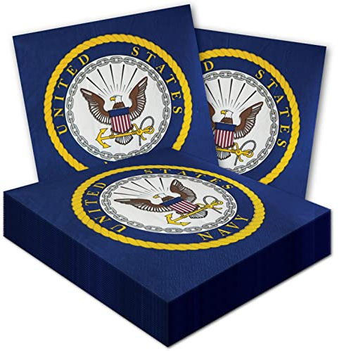 Havercamp U.S. Navy Luncheon Napkins (48 pcs.)! 48 US Navy Lg. Napkins, in the Officially Licensed United States Navy Seal.