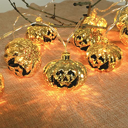 Halloween Lichterkette,Kürbis Led Lichterkette,3m 20 Led Halloween Deko Kürbisse Geister Schädel Geisterauge Batteriebetrieben Lichterkette Für Hängend Garten Outdoor,Halloween Dekoration (Schädel-B)
