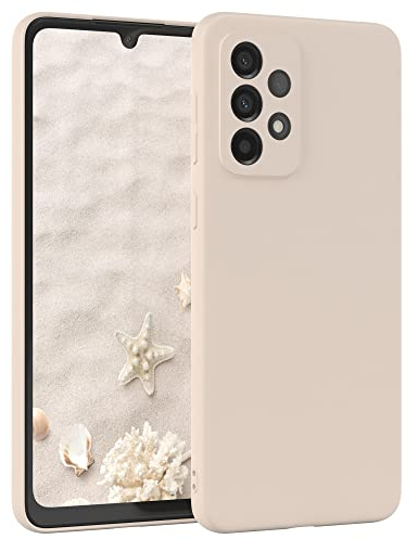 EAZY CASE - Silikonhülle für Samsung Galaxy A33 5G Hülle Silikon Case Beige weich stoßfeste Handyhülle Galaxy A33 5G Schutzhülle mit Kameraschutz Dünn Premium Schutz Cover TPU Phone Bumper in Taupe