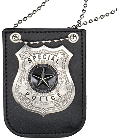 Insignia de policía para disfraz de policía, policía, mujer, cordón en cadena para Halloween SWAT FBI