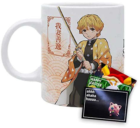 Demon Slayer Tasse Zenitsu & Inosuke ca. 320ml und exklusive GRATIS Grußkarte