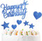 Personalised Happy 40th Birthday Cake Toppers Birthday Cake Decorations Blue for Boy Men Girl Women, Double Sided Glitter Cupcake Topper Cake Topper Kit 40 Years Birthday Party Cake Décor Supplies
