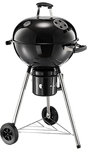 JOSBY Kettle Charcoal Grill, Enameled Lid and Firebowl, Extra Thick Chromplated Grate & Slid-out Ash Catcher, Barbecue Grill Outdoor Cooking, Picnic, Patio, Backyard 22-Inch, Black