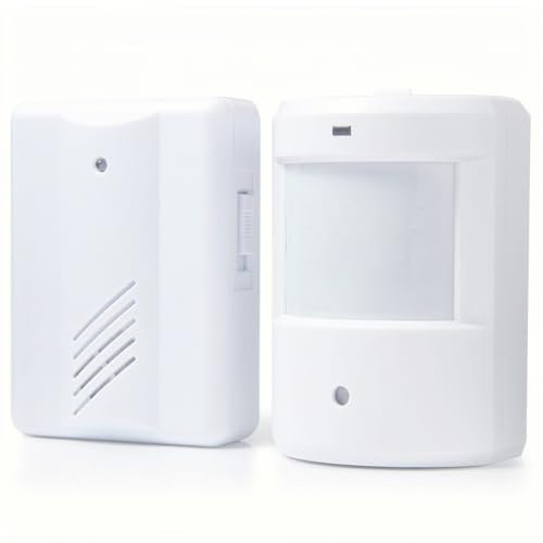 Driveway Alarm, Home Security Alert System with Audible Ringtone, Wireless Motion Sensor Alarm Outdoor Indoor Weatherproof, Infrared Transmitter with 100m Transmitting Distance with Doorbell Receiver