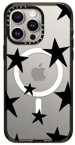 CASETiFY Impact Case for iPhone 15 Pro Max [4X Military Grade Drop Tested / 8.2ft Drop Protection/Compatible with Magsafe] - Stars Black - Clear Black