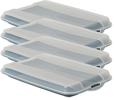 Novaliv Juego de 4 fiambreras premium antracita con tapa transparente, recipientes herméticos para salchichas y quesos, dimensiones 25 x 17 x 3 cm, organizador para nevera