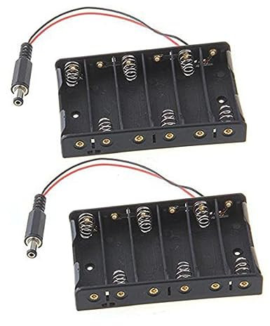 SOLUSTRE 2stücke Batteriehalter Box Für Aa Batterien Mit Kabelanschluss Schwarz Für Mikrocontroller Und Roboteranwendungen Stabil Und Einfach Zu Handhaben Aus Hochwertigem Und Gefertigt