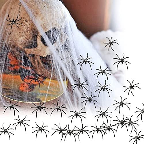 XZEIT 60 g Halloween Decorazioni Ragnatele Ragnatele Elastiche Ragnatela Finta con 30 Pezzi Ragni Artificiali per Decorazioni di Halloween Case Infestate Bomboniere Decorazioni per Interni ed Esterni