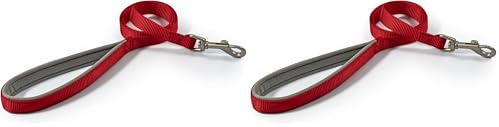 Ancol Viva Soft Touch Padded Snap Lead Red, Size 100 x 1.9 cm, Max kg 50 kg, Weather Proof (Pack of 2)