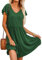 HOTOUCH Women Dresses Summer Beach Swing Dress Ladies Ruffle Tiered Dresses Short Sleeve V Neck Sundress with Pockets Light Green L