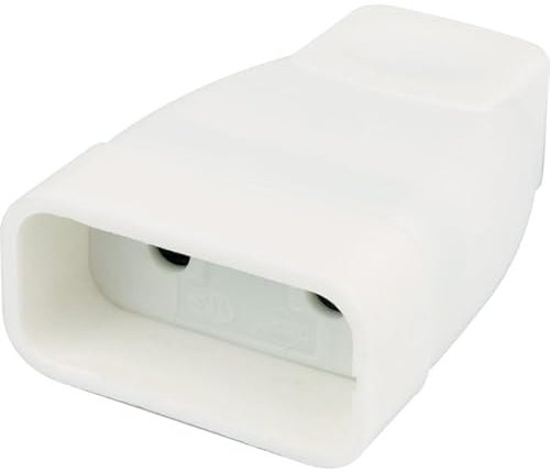Fiche électrique - Plate - Dhome - 2P - 6 A - Femelle - Blanc