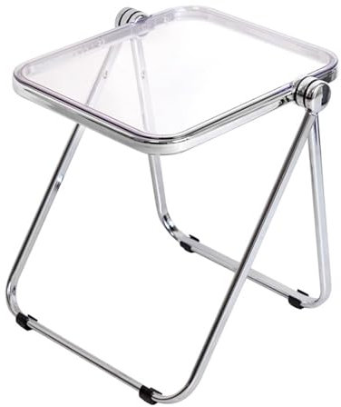 KIYIYDMM Acrylic Folding Side Table Foldable Furniture Modern Small Desk for Living Room, Bed Room, Kitchen Serving Table (Color : Clear)