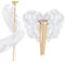 HEKOBAG 32 Pcs Baguettes de Mariage Baguette de Ruban Mariage avec Cloche Baguette Magique Mariage Baguette de Mariage Ruban Baguette de Banderole de Mariage pour Mariage, Anniversaire, Fête (Blanc)
