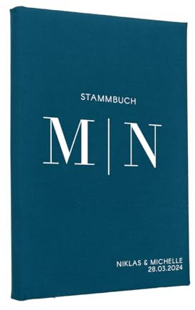 Hochzeitideal Stammbuch der Familie 'Luna' Nr. 310 inkl. Personalisierung (Petrol, A5 mit 4-Fach Ringmechanik)