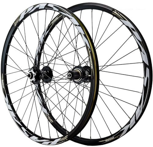 26/27.5/29-Zoll-MTB-Laufradsatz Scheibenbremse Schnellspanner Mountainbike-Laufräder Alu-Legierung Doppelschicht-Felge Vorder- Und Hinterrad Für 7-12 Gang Kassette 32 Löcher,Schwarz,27.5inch