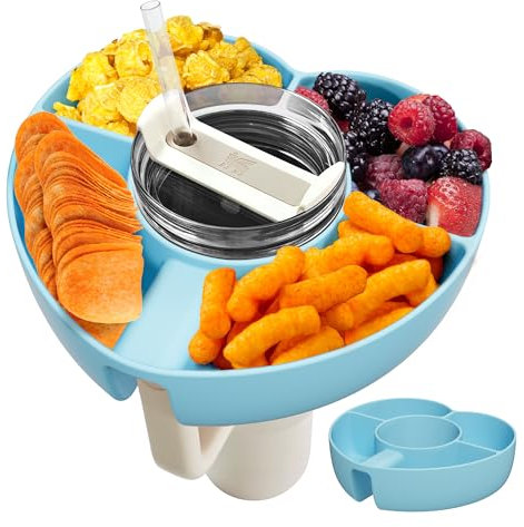 AWINNER Compatible for Stanley Cup 40 oz Snack Bowl with Handle, Reusable Silicone Accessories (Blue, 40 oz)