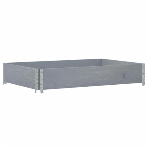 vidaXL Paletten-Aufsatzrahmen Grau 120x80 cm Massivholz Kiefer