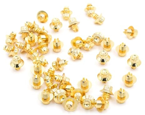 jfqm 100 Stücke 13mm Auto Rad Nieten Muttern for Legierung Bolzen Lip Schraube Styling Dekoration Ersatz Auto Felgen Schrauben Zubehör(100pcs Gold)