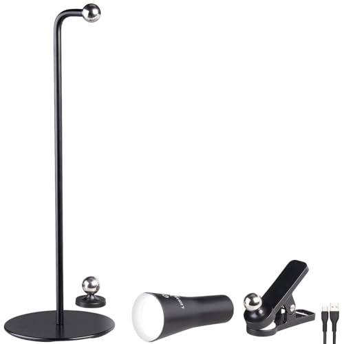 Lunartec Multifunktionslampe: 4in1-Akku-Tisch-, Wand-, Klemm- & Taschenlampe, 3 Leuchtmodi, schwarz (Leselampe Wand, Schreibtischlampe & Klemmlampe, Bett)