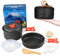 aiGear Camping Kochgeschirr Set/Outdoor Geschirr Set | Camping Topf Kochtopf Tragbar Aluminium | mit Aufbewahrungsbeutel | für Outdoor Camping Wandern Wandern Picknick (CC02OR)