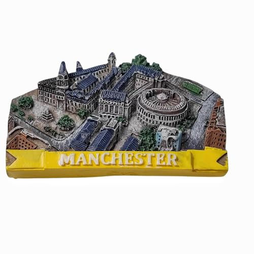 Craft 3D Manchester England UK Fridge Magnet Travel Souvenir Refrigerator Decoration Resin Hand Painted Craft Collection