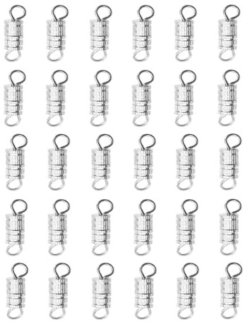 SEIWEI 60 Stück Schmuck Verschlüsse und Verschlüsse Messing Schraube Twist Clasps für DIY Halsketten, Armbänder, Fußkettchen(Silber)