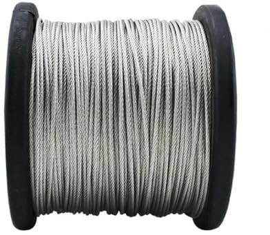 Stahlseil 7x19 Strang 1mm-20mm Kern Drahtseile Hebe Metallkabel (304) Edelstahl Drahtseil(1.0mm)