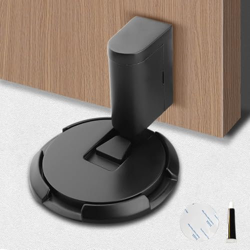 Magnetischer Türstopper, Türstopper Boden, Selbstklebend Schwer Türhalter, Tür Stopper Ohne Bohren Höhenverstellbarer Türpuffer, Wind-resistant Mechanical Silent Door Stop (#F)