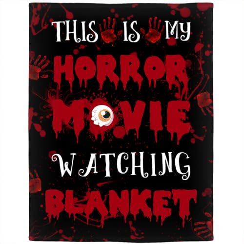 Violetpos This is My Horror Movie Watching Decke 125x150 cm Flauschig Kuscheldecke Weich Fleecedecke Gemütliche Wohndecke Warm Sofadecke