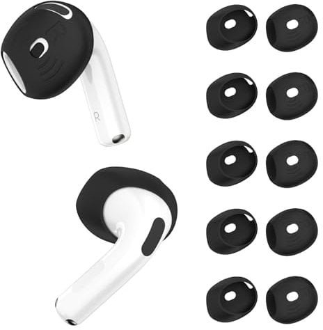 Ohrstöpsel für AirPods 4 und Airpods 5, rutschfest, kratzfest, weiches Silikon, kompatibel mit Apple AirPods 4. Generation, Schwarz, 5 Paar