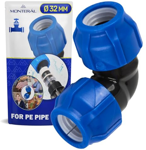 Raccord Tuyau Ø 32 mm Coudé 90° en Polypropylène PP | pour Connexion de Tuyau Polyethylene PE - MONTERAL