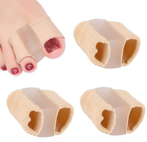 4 Pezzi Separatore Alluce Valgo,Separatori per le Dita Dei Piedi,Correttore per le Dita dei Piedi in Gel,Distanziatori per Dita Piedi in Gel Con 2 Passanti per Correzione Dita a Martello (S)