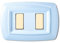Placca serie Tondo', 2 moduli, plastica, azzurro pastello, compatibile con BTicino Magic - Elettrocanali ECL2592PA