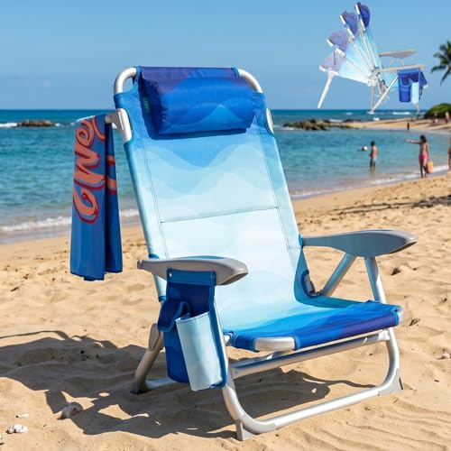 #WEJOY Strandstuhl Klappbar Leicht,4-Stufig Verstellbare,Niedrig