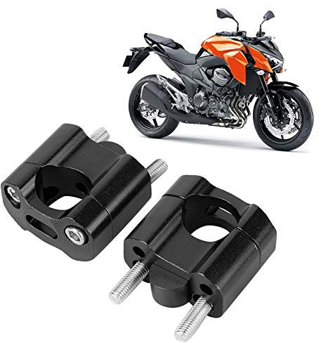 CNC Aluminum Alloy Motorcycle Handlebar Clamps Mount Adapter, Easy Installation for 22mm/28mm 1/8 7/8 Handlebar Safe Grip for Bikers (Silver, Gold, Blue, Red, Black, Gray, 2