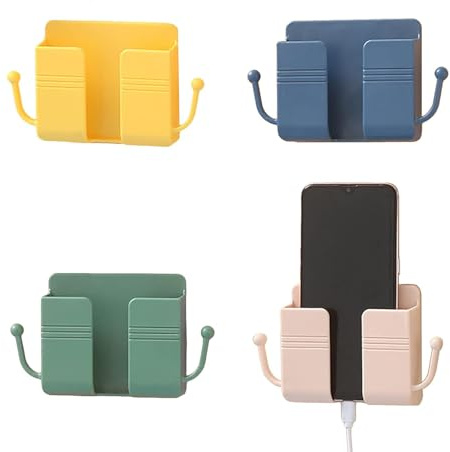 Zwenjuan Wandhalterung Handy Ladegerät Halterung,4 Pack Wandbefestigter Telefonhalter 3M Selbstklebende Handy Wandhalterung für Schlafzimmer Küche Badezimmer Büro
