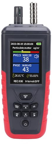 Luftqualitätsstaub -Partikelzähler, PM2.5 PM10 6Ch Handheld -Staubdetektor mit 3,2 -Zoll -TFT -LCD -Bildschirm, Multi -Gas -Detektor -Testmesser