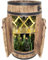 weeco Holzfass mit Türen, Hausbar mit LED Beleuchtung batteriebetrieben, mobiler klappbarer Weinflaschenhalter, rustikaler Barschrank für Alkoholflaschen 80x50x44cm