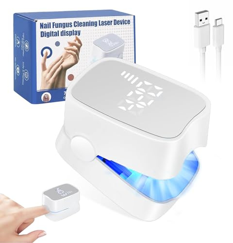 Dispositivo de Laser para Hongos Uñas Pies, Dispositivo de Tratamiento Hongos Uñas Pies Rápido Intensivo, Laser de Uñas para Hongos Recargable y Portátil, para Laser Onicomicosis