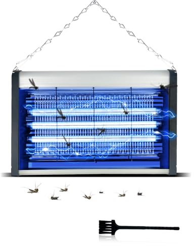 Lampe Anti Moustique 30W à Double Grille Haute Tension, 2500V Appareil Lumiere Bleue Tue Mouche, UV Destructeur D' Insectes pour Maison, Bureau et Restaurant, Protection Jusqu'à 100m²