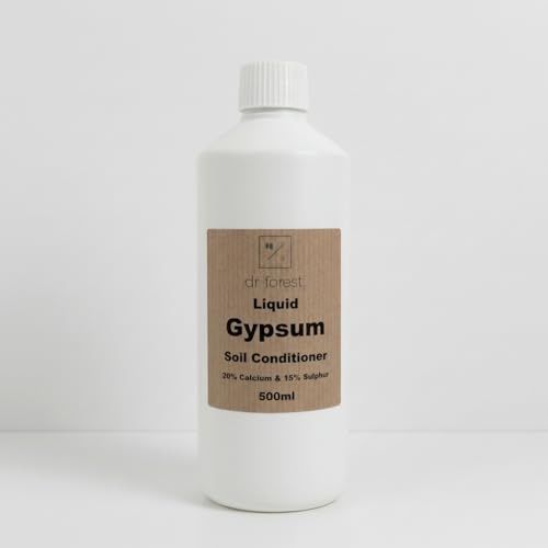 Dr Forest Liquid Gypsum for Clay Soil and Lawns - Liquid Clay Breaker, Soil Conditioner - 19.55% Calcium, 15.31% Sulphur with Fulvic Acid - Micronised Calcium Sulphate, pH Neutral - 500ml