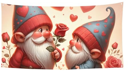 178,8 x 89,9 cm Valentins-Zwerge, Rose, Outdoor-Event-Hintergrund, Banner, Wandbehang, Outdoor-Flagge für Veranstaltungen und Partys
