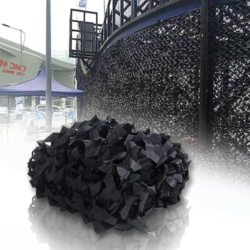 Tarnnetz 4x8m Camouflage Netz langlebig Tarnnetz Schwarz Armee Tarnung Net Jagd Bulk Rolle Camo Netz Balkon Sonnenschutz für Camping Party Autodeckung Gartenzaun Sichtschutz Dekoration Fotografie