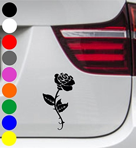wDesigns 2er Set Autoaufkleber Rose Blume Flower Tuning Aufkleber Sticker Sprüche Decal
