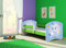CLAMARO 'Fantasia Grün' 180 x 80 Kinderbett Set inkl. Matratze und Lattenrost, mit verstellbarem Rausfallschutz und Kantenschutzleisten, Design: 26 Blauer Elefant