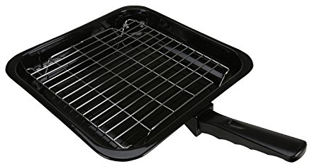MasterPart Mini/Small Square Universal Cooker Oven Grill Pan & Rack With Detachable Handle - 285mm X 275mm