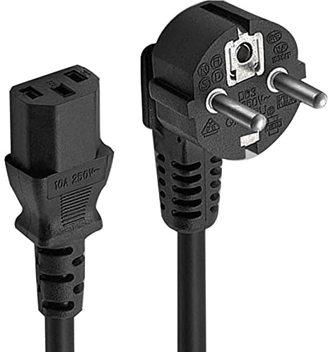 FSKE Cavo di Alimentazione 5M EUR CEE 7/7 SCHUKO-IEC 320 C13 Caricabatterie per Monitor PC, Computer, TV, Stampante