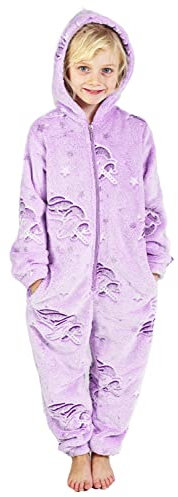 CityComfort Pigiama Intero Bambina Unicorno (Viola, 11-12 Anni)