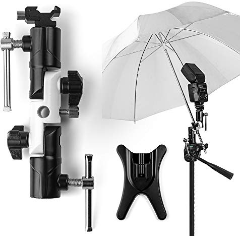 Fotover Blitzschuh Kamera Schirmhalterung Blitzhalter Blitz Halterung Speedlite Blitzneiger Halterung Stand Kamera Regenschirm Halterung Schuh Halterung kompatibel mit Canon Nikon Pentax